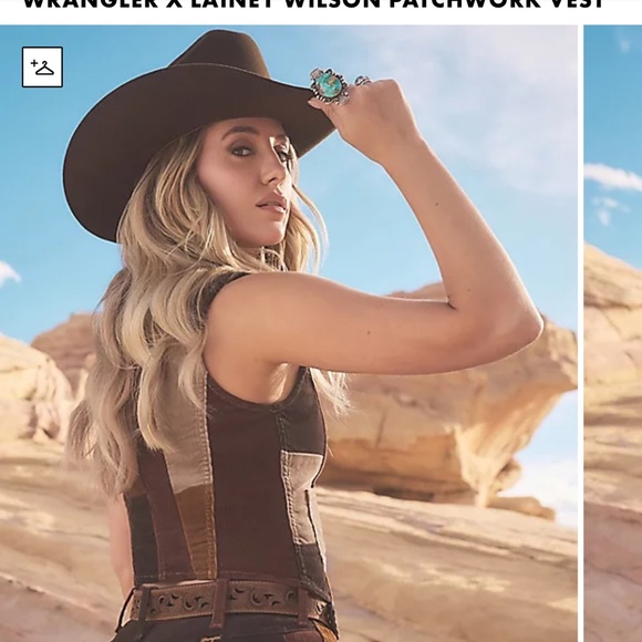 Lainey Wilson Patchwork Corduroy Vest in Earth Tones - Picture 6 of 6